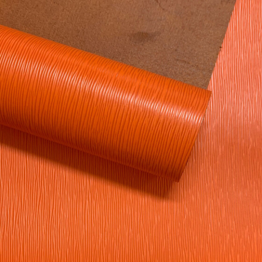 Long Grain EPI Leather, Orange, Italian Leather | Free Splitting