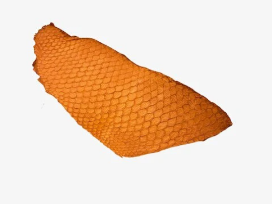 Orange Tilapia Fish Leather, Matte