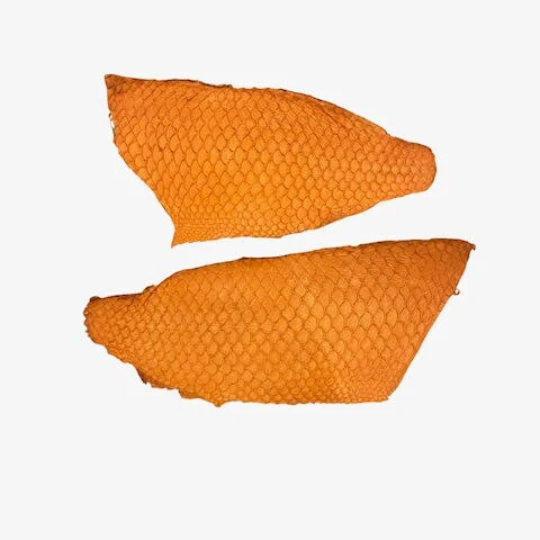 Orange Tilapia Fish Leather, Matte