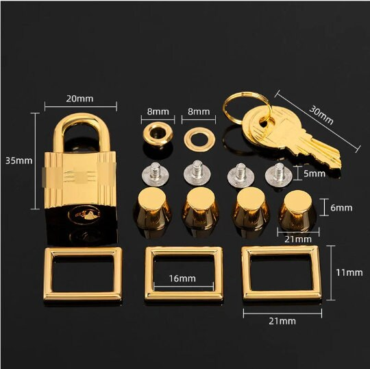 Stainless Steel Bag Hardware Set, European Style Luxury Leather Goods