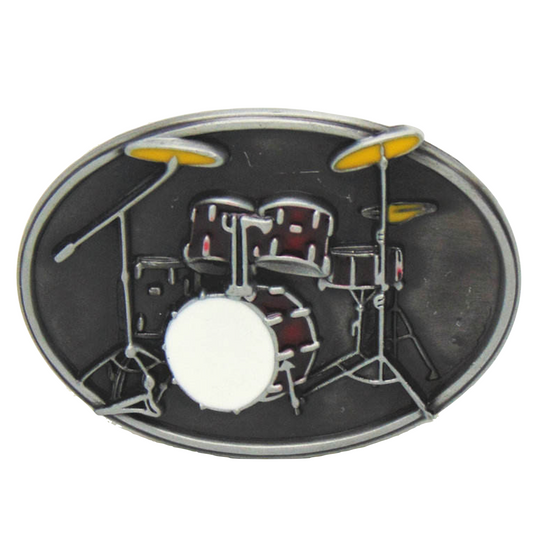 Drum Kit Design 3-D Trophy Belt Buckle