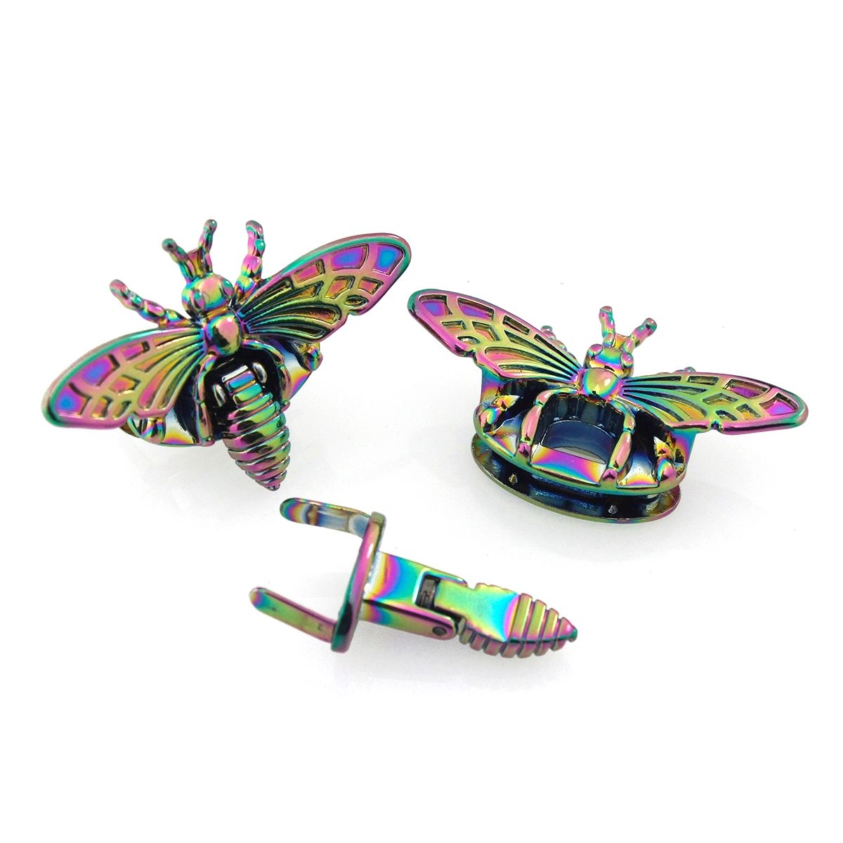 Rainbow Bee Design Flip Lock, Purse Lock, Lock for Bags, Purses, Clutches