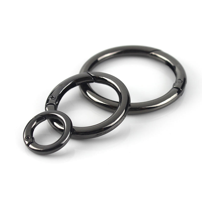 10pcs Alloy Spring Gate Clasp O ring, Opening Ring 10mm - 50mm