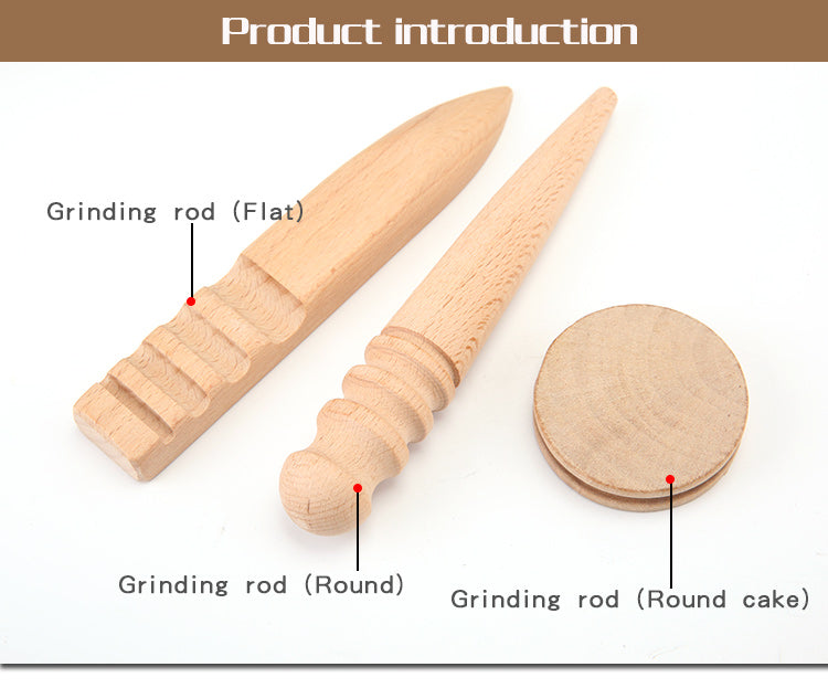 Beech Wood Leather Burnishing Tools