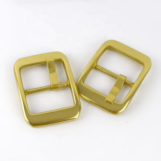 40mm Solid Brass Centre Bar Belt Buckle with Wide Flat Tongue