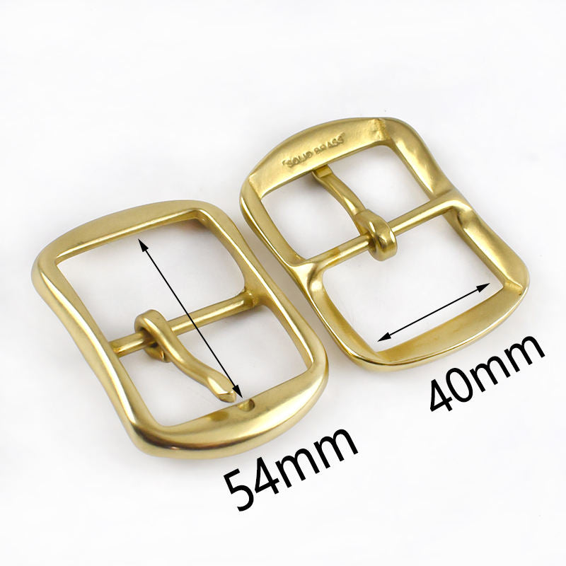 40mm Solid Brass Rectangle Center Bar Belt Buckle