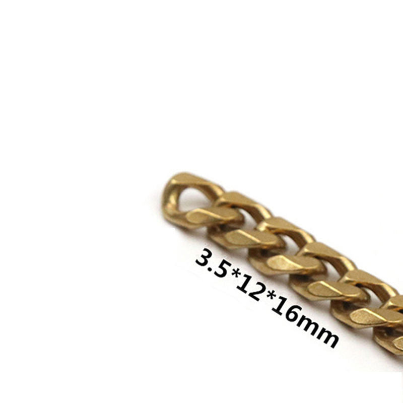 Solid Brass Flat Curb Link Chain