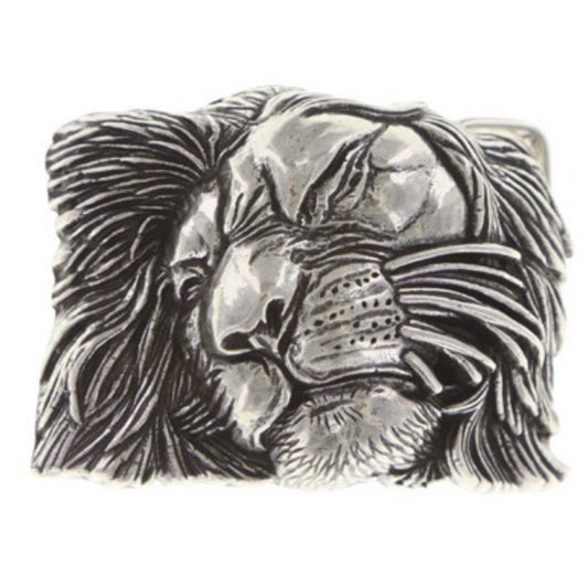 Lion Head Design 3-D Trophy Belt Buckle