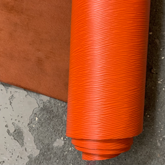 Long Grain EPI Leather, Orange, Italian Leather | Free Splitting