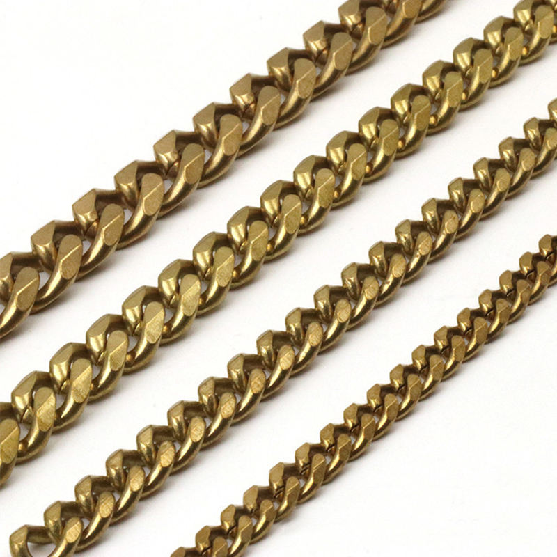 Solid Brass Flat Curb Link Chain