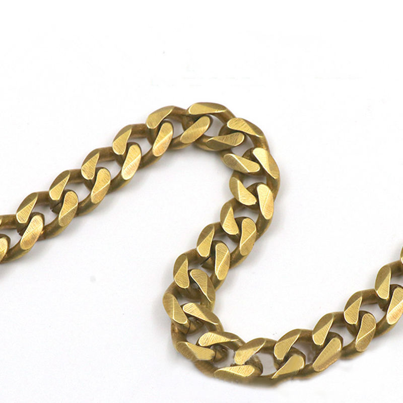 Solid Brass Flat Curb Link Chain