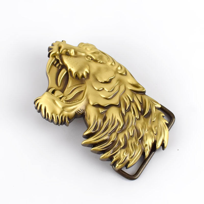 Tiger Head Solid Brass Belt Buckle