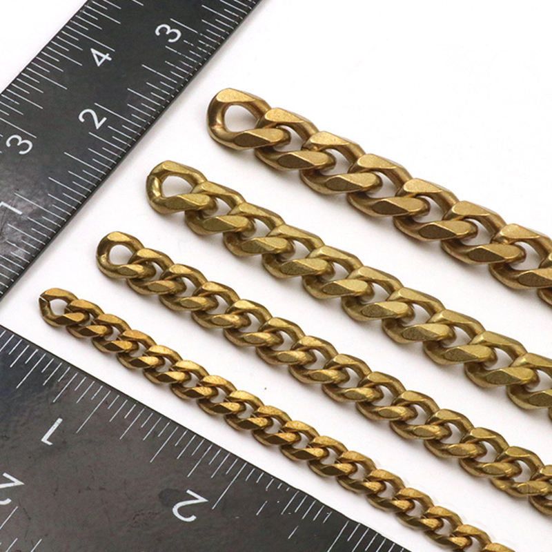 Solid Brass Flat Curb Link Chain