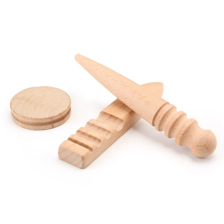 Beech Wood Leather Burnishing Tools