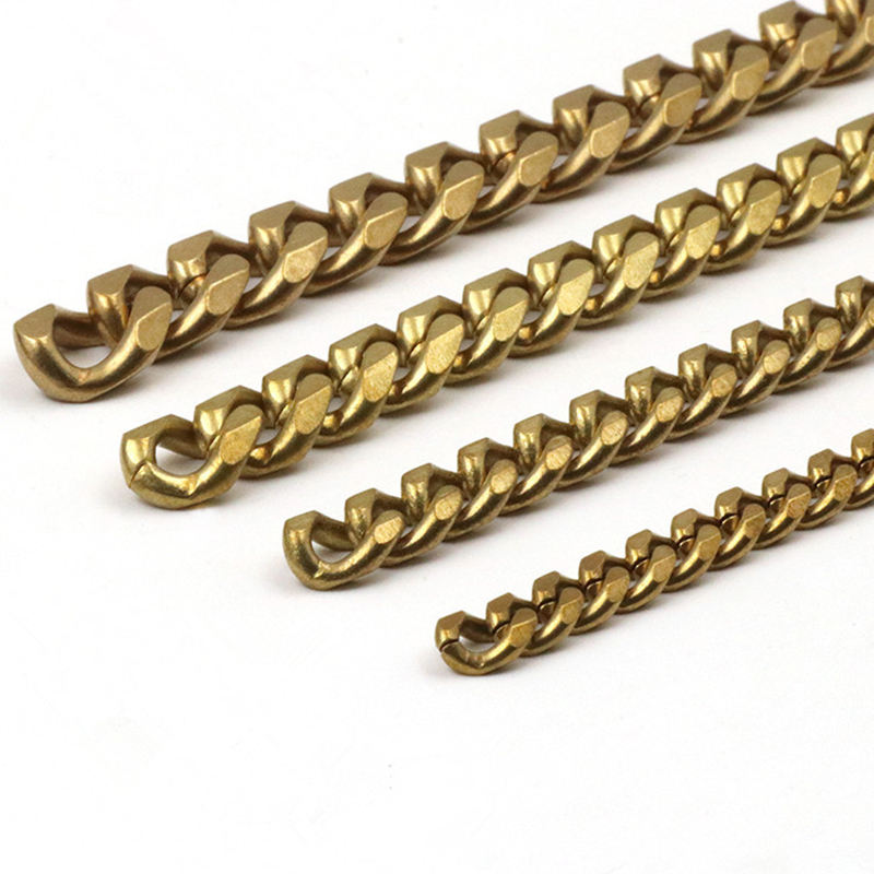 Solid Brass Flat Curb Link Chain