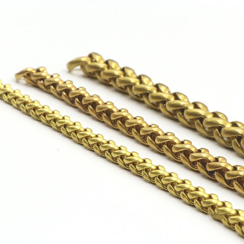 Solid Brass Wheat Link Chain for Bags and Leather Goods